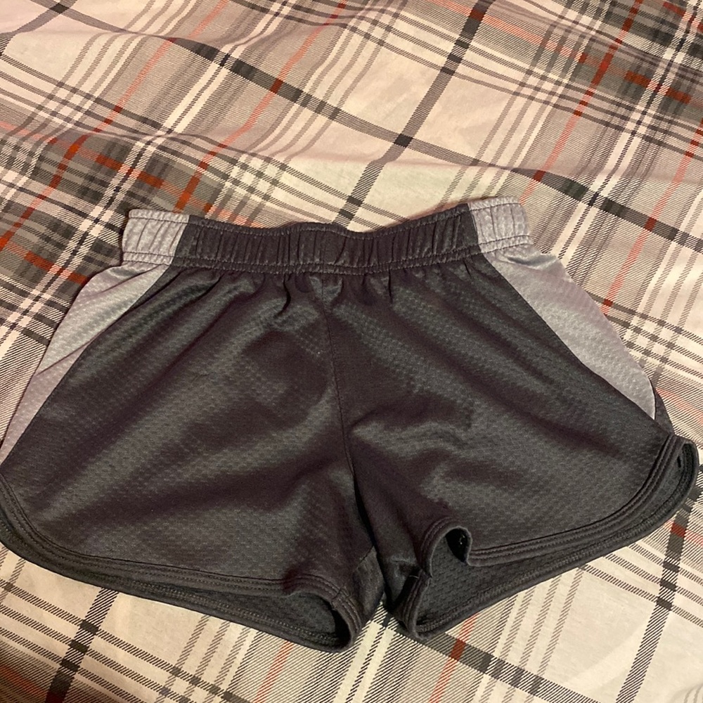 black and grey shorts